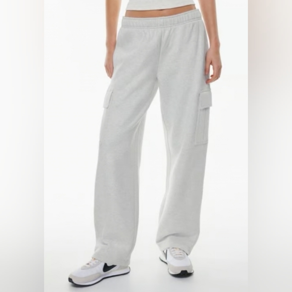 Aritzia Light Gray Cargo Track Pants
